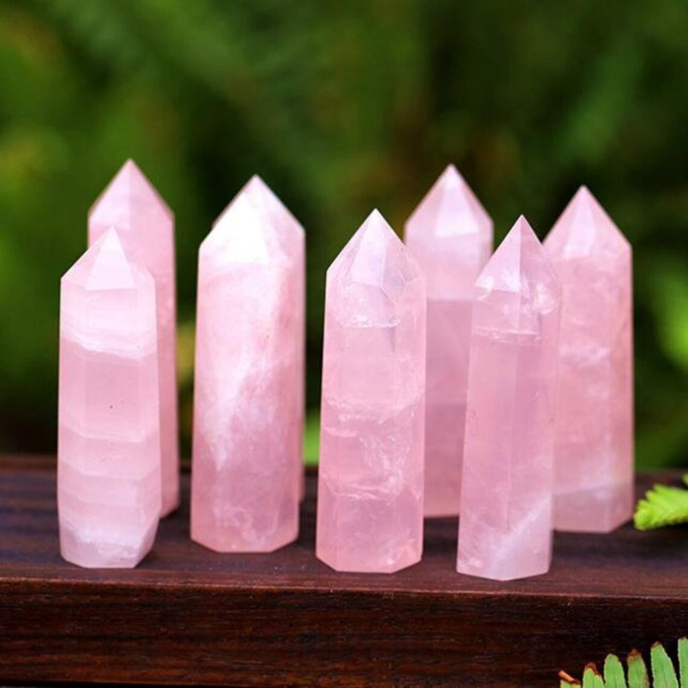 3'' Rose Quartz Point Obelisk Wand Natural Pink Crystal Tower Decoration